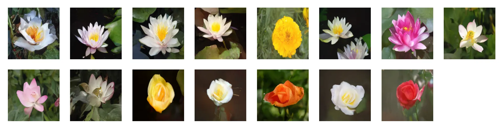 Historical Oxford Flowers text-to-image grid using Euler ancestral sampling at guidance scale 2